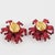 1980s Francoise Montague Paris Red and Black Floral Resin Clip Earrings For Sale - Image 5 of 6