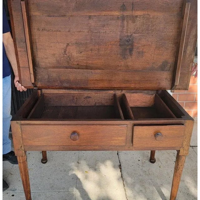 18thc Walnut Tavern Table With Drawers For Sale - Image 12 of 12