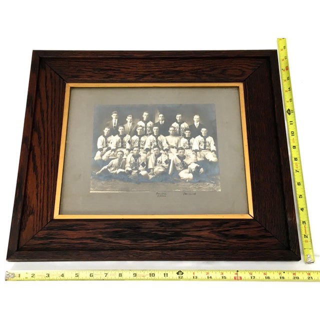 Original Early 1900s Woburn Massachusetts High School Baseball Team Photograph in Nice Oak Frame For Sale - Image 12 of 13