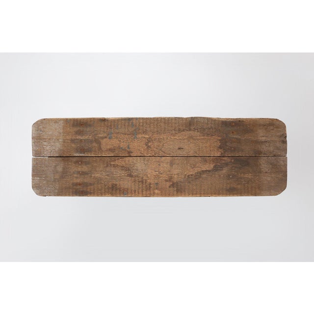 Wood Industrial Grey Wooden Bench, France, 1890s For Sale - Image 7 of 11