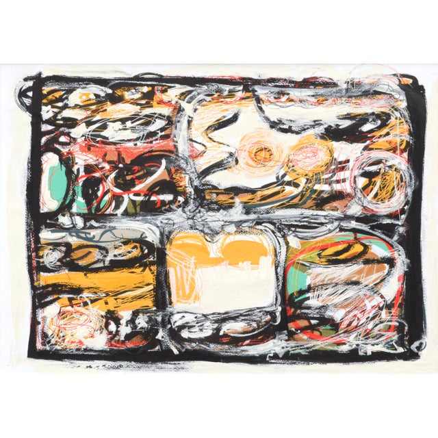 Neo-Expressionist Linear Geometric Abstract #2 - In the Style of Basquiat Dynamic contemporary Neo-Expressionist abstract...