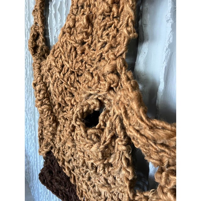 Textile Handmade Organic Fiber Wall Tapestry For Sale - Image 7 of 9