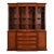 Henkel Harris Georgian Carved Mahogany Lighted Breakfront Bookcase Cabinet For Sale