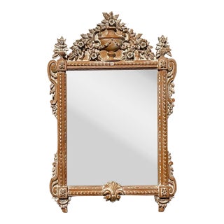 Vintage Boho Washed Pine Swag Mirror For Sale