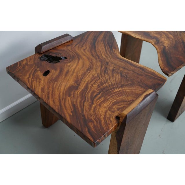 Vintage Natural Coffee Tables in Walnut, Ca 1970/1980 For Sale - Image 13 of 17
