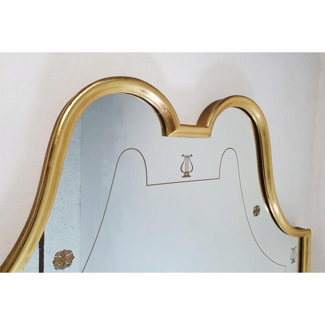Gio Ponti Neoclassic Full-Length Mirror in the style of Gio Ponti, Italy, 1950s For Sale - Image 4 of 10