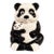 Vintage Kawaii Panda Bear Mother & Baby Ceramic Cookie Jar For Sale