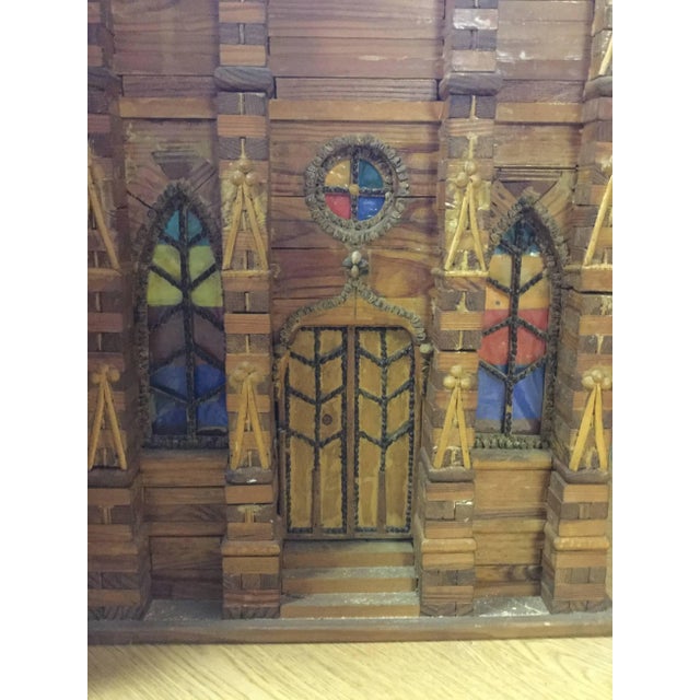 French Folk Art Miniature Cathedral Sculpture Model For Sale In Philadelphia - Image 6 of 10