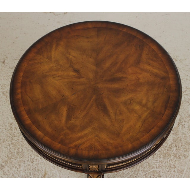 Maitland - Smith Maitland Smith Regency Style Mahogany Round Lamp Table For Sale - Image 4 of 15