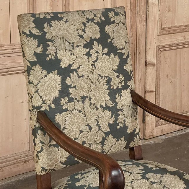 Wood Antique French Louis XIV Armchair ~ Fauteuil For Sale - Image 7 of 13