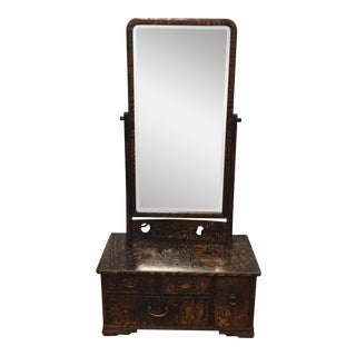 Antique Japanese Geisha Tansu Kyodai Vanity With Mirror For Sale