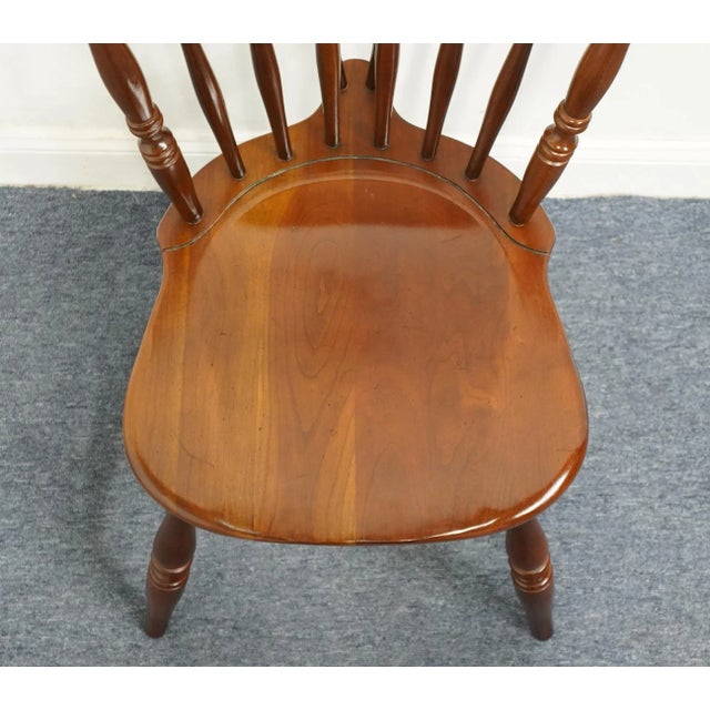 Set of 4 Cresent Furniture Solid Cherry Traditional Fiddleback Dining Side Chairs 8411 For Sale - Image 10 of 13