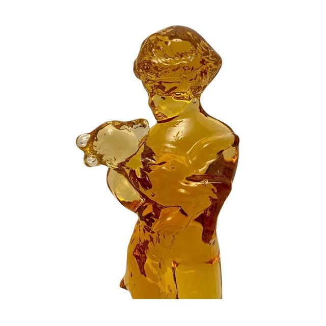 Art Deco Cambridge Amber Glass 10 Hole Flower Frog Vintage (Rare). Estate find. Very good overall preowned condition....