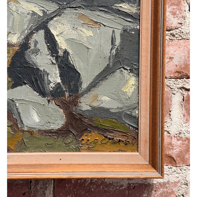 Boho Chic Vintage Danish Landscape Painting, Circa 1960 For Sale - Image 3 of 3