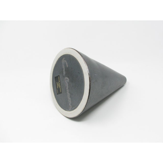 Vintage Victor Carranza for Mikasa Metallic Gunmetal Gray Cone Vase For Sale - Image 9 of 11