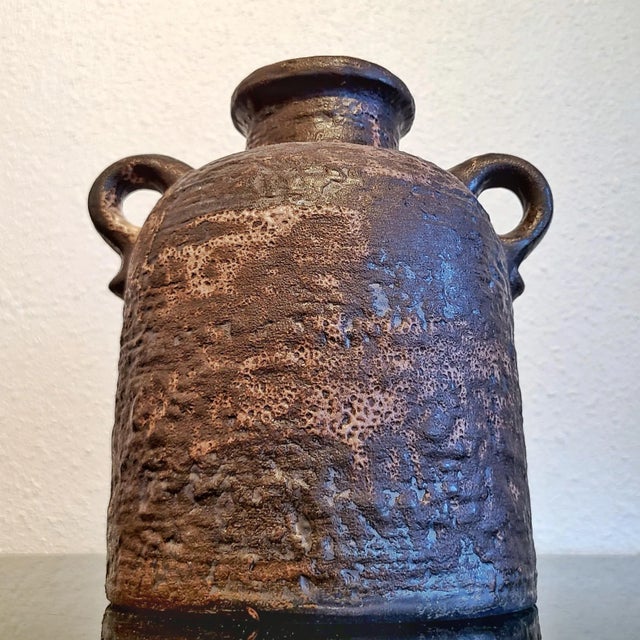 Mid-Century Modern Carstens Tönnieshof Brown and Pink 'Mooncrater' Vase Nr. 7952/22 For Sale - Image 3 of 8