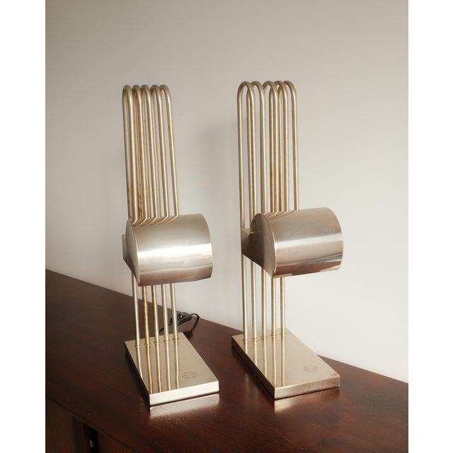 Art Deco Style Architectural Table Lamps by Marcel Breuer, 1970s, Set of 2 For Sale - Image 4 of 7
