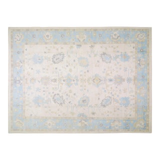 Turkish Oushak Hand Knotted Wool Rug, 13'x18' For Sale