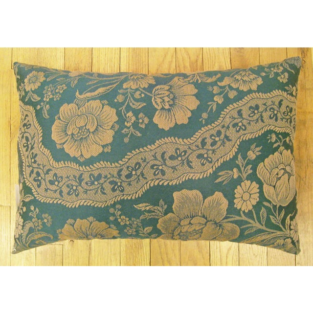 Chinoiserie Decorative Vintage European Chinoiserie Fabric Pillow with Floral Design For Sale - Image 3 of 4