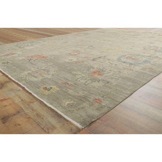 Modern Oushak Distressed Oushak Rug - 08'07 X 11'07 For Sale In Dallas - Image 6 of 9