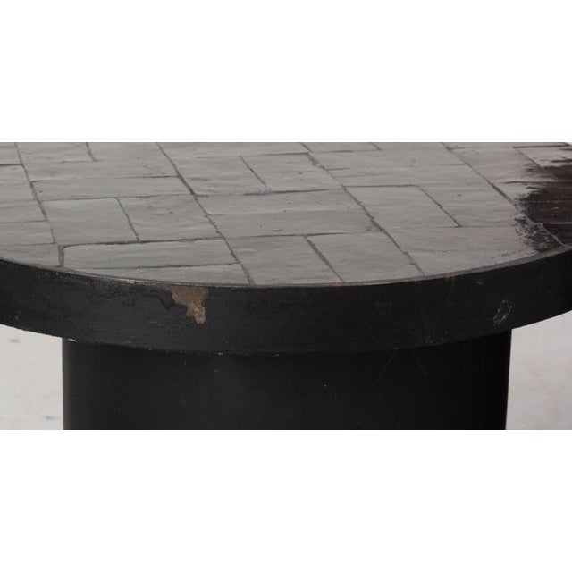 Metal Gigogne Coffee Table in Black Zellige, Morocco, 1960, Set of 2 For Sale - Image 7 of 11