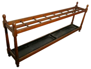 Long Pitch Pine Stick or Umbrella Hall Stand, 1880s