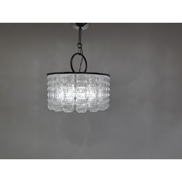 Mid-Century Glass and Chrome Chandelier, 1960s For Sale - Image 4 of 8