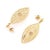 Art Deco 18k Yellow Gold Asian Antique Style Diamond Leaf Drop Earrings- A Pair For Sale - Image 3 of 8