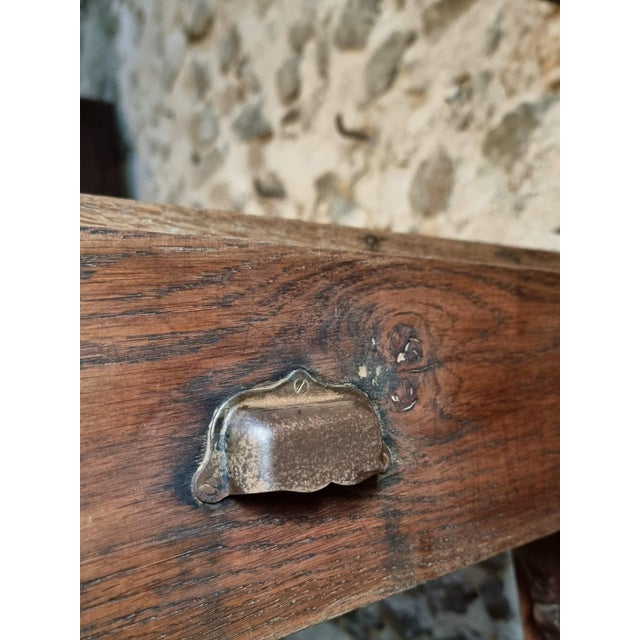 Antique French Farmhouse Dining Table in Oak and Pine with 3 Drawers, 19th Century For Sale - Image 14 of 18