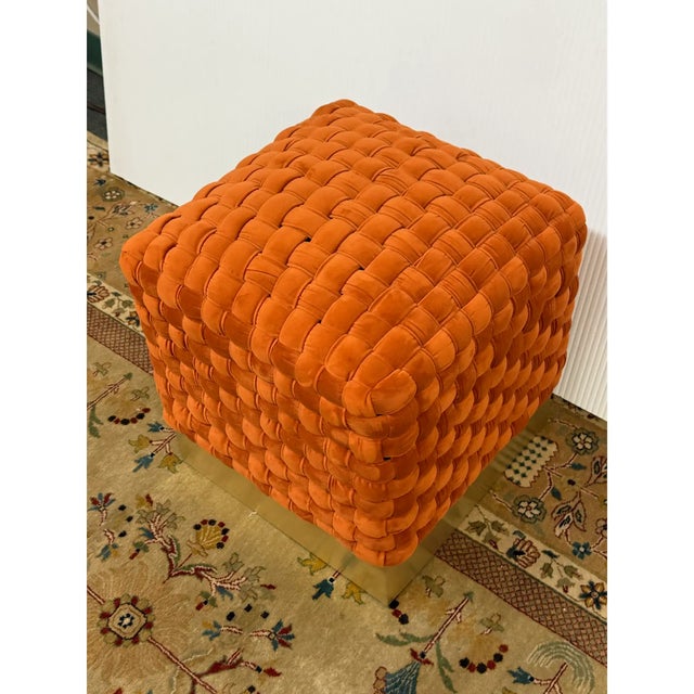 Safavieh Safavieh Couture Ravyn Sienna Ottomans, Pair For Sale - Image 4 of 12