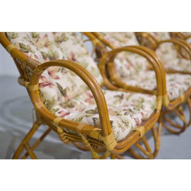 Vintage Palm Beach 2 Strand Rattan Bamboo Chairs in the Style of Franco Albini - Set of 2 For Sale In Chicago - Image 6 of 13