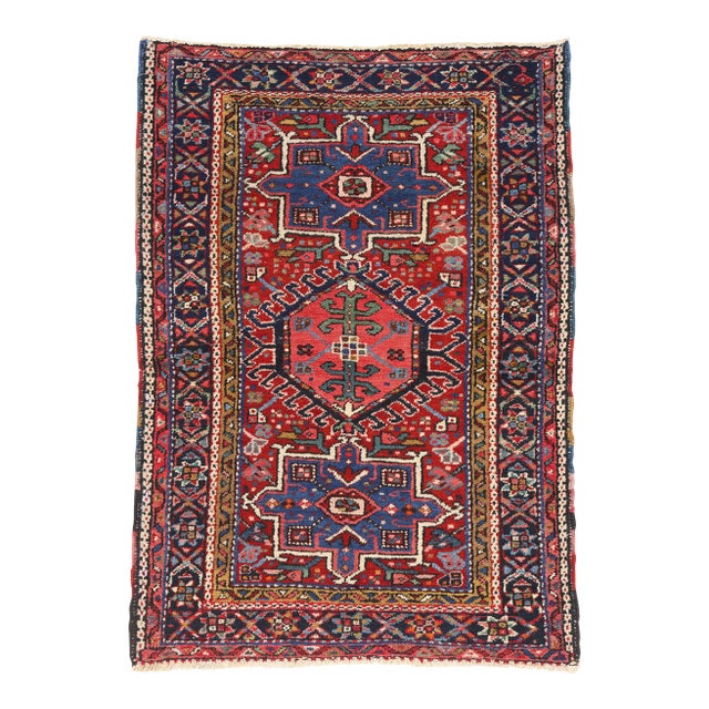 Antique Persian Heriz Rug, 03'01 X 04'04 For Sale