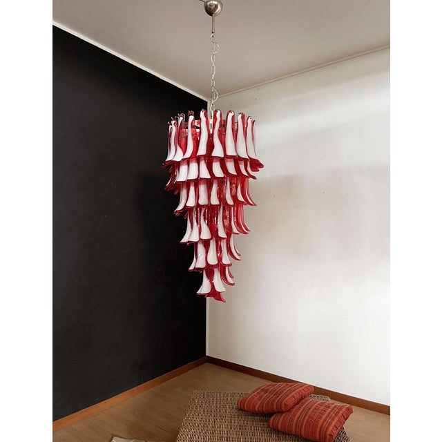 Large Italian Murano Glass Spiral Chandelier, 1990s For Sale - Image 9 of 18