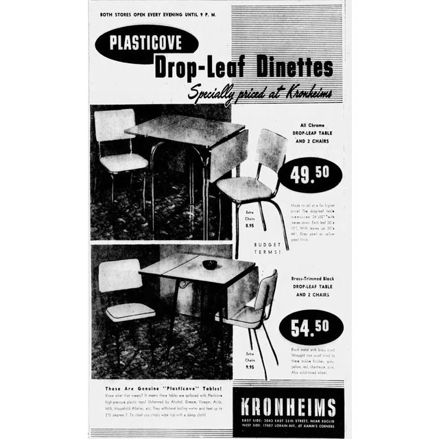 Vintage "Plasticove" Dinette Table and Chair Set by Western Plastics For Sale In Chicago - Image 6 of 17