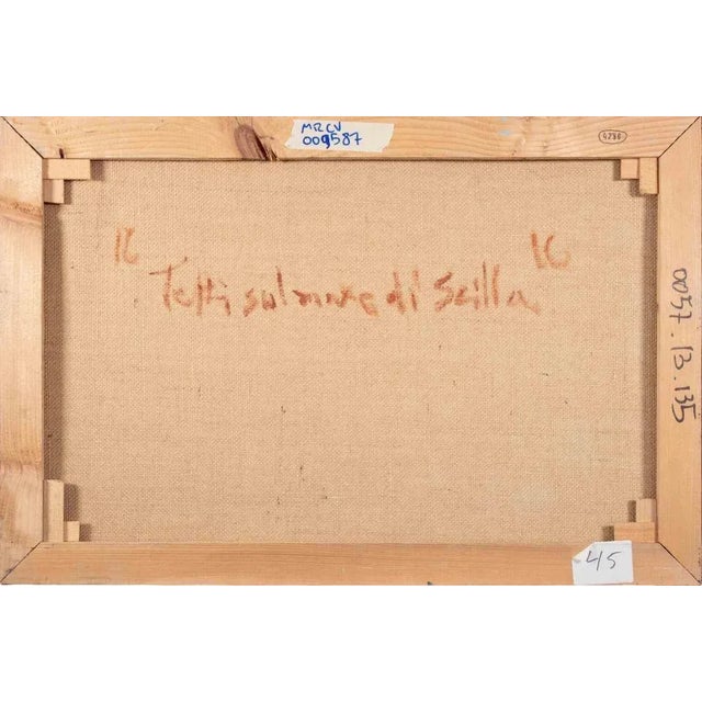 Pino Romanò, View of Scilla, Oil Painting, 1990s For Sale - Image 4 of 5
