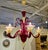 Venini 1960s Red and Gold Murano Glass Chandelier, Italy For Sale - Image 4 of 12