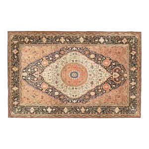 Antique Ferahan Sarouk Oriental Rug, in Room Size, with Central Medallion