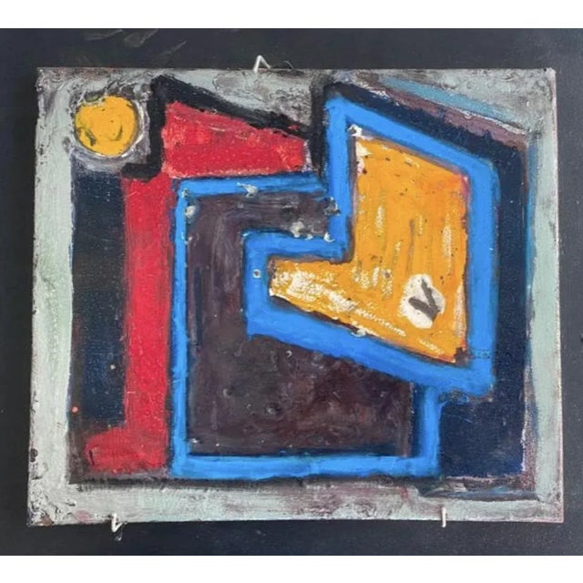 Vintage Abstract Composition, Painting on Sheet Metal, 1965 For Sale - Image 4 of 5