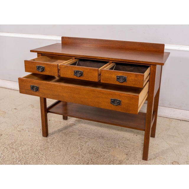 Arts & Crafts Stickley Mission Oak Arts & Crafts 4 Drawer Server Buffet For Sale - Image 3 of 18