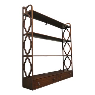 Georgian Style Wall Hanging Shelf with Drawers, 1960 For Sale