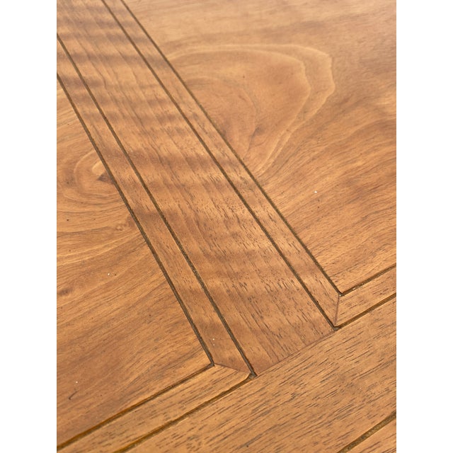 Vintage Baker Furniture Figured Walnut Brass Mounted Credenza Sideboard - Attributed to Frank Van Steenberg For Sale - Image 16 of 18