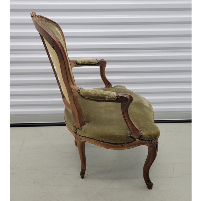 Mid 18th Century 19th-C. French Louis XV Provincial Carved Walnut Open Armchair — Pegged Construction For Sale - Image 5 of 12