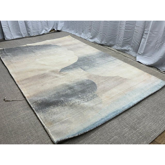 West Elm Ombre Sky Rug – 6x9 Wool & Viscose Blend | Handwoven For Sale - Image 14 of 18