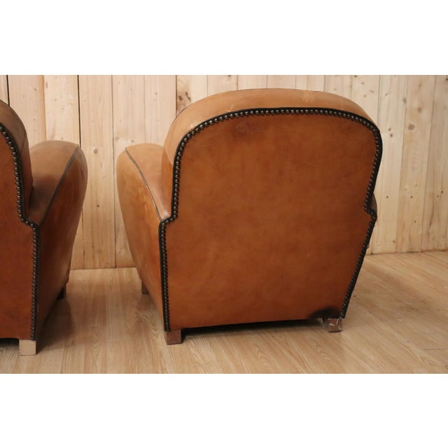 Art Deco Leather Club Chairs, 1930s, Set of 2 For Sale - Image 11 of 14