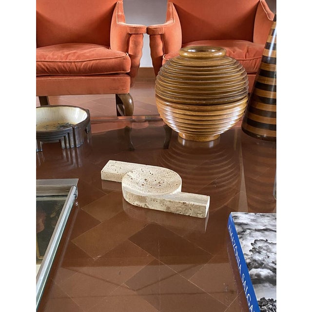 Ivory Brutalist Travertine Ashtray from Cerri Nestore, Italy, 1970s For Sale - Image 8 of 18