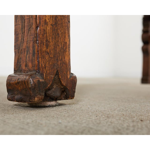 Rustic Anglo-Indian Carved Hardwood Bench Seat For Sale - Image 10 of 12