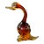 Mid Century Murano Styled Amberina Duck For Sale