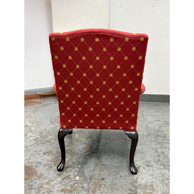 Late 20th Century Sherrill Furniture Chippendale Style Claw Foot Armchair For Sale - Image 5 of 12