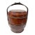 Antique Chinese Wedding Basket 3 Tier Lacquered Wood Dowry Basket 20” For Sale