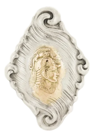 Vintage Silver & Gold Mixed Metals Shiebler Style Etruscan Revival Brooch